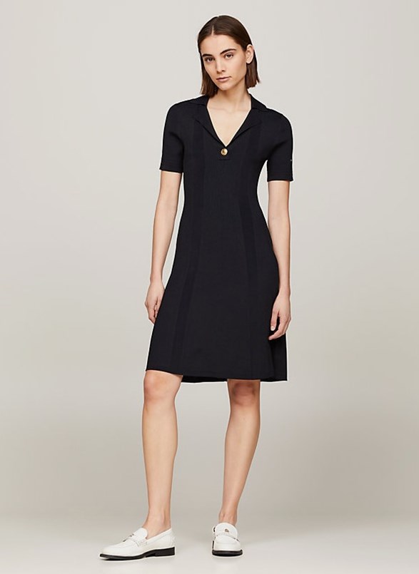 RIB BUTTON F&F POLO SWT DRESS