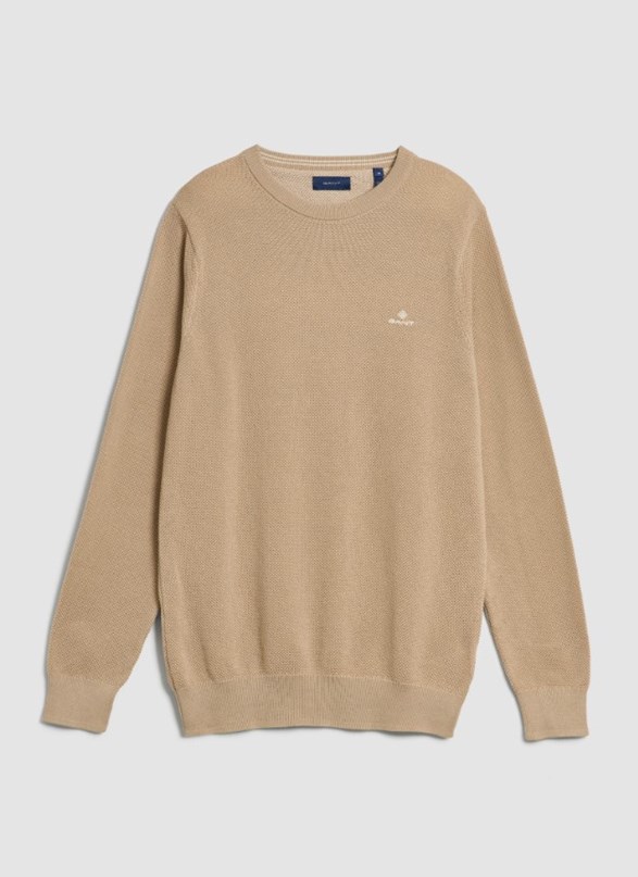 Rib Pique C Neck 113 Eggshell main image 1