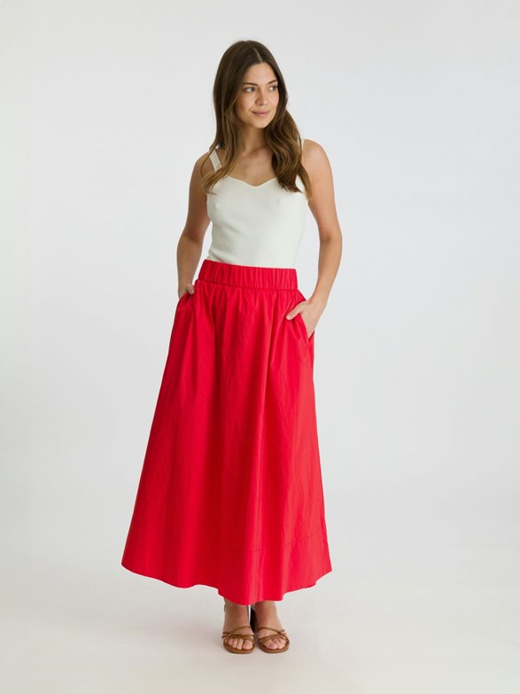 Yara Long Poplin Skirt