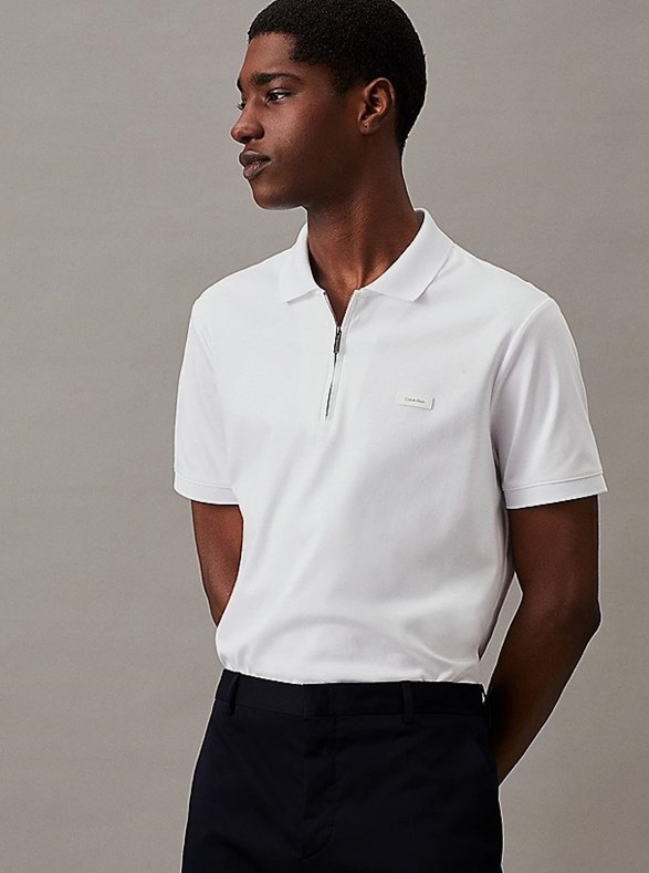 SMOOTH COTTON WELT ZIP POLO