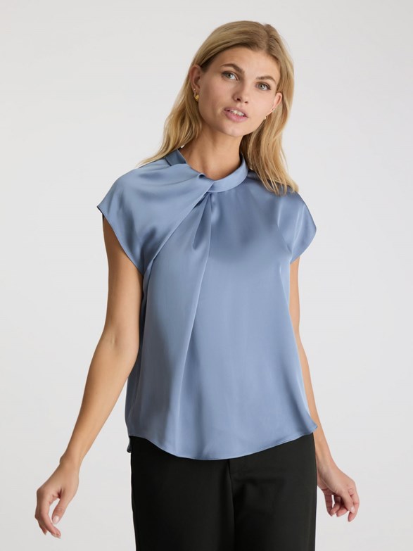 Fleur Drapy Satin Blouse