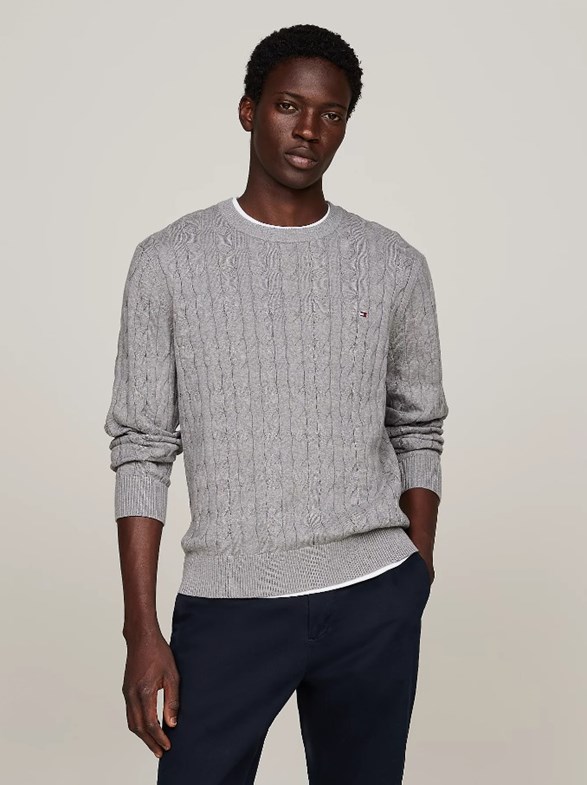 CLASSIC COTTON CABLE CREW NECK