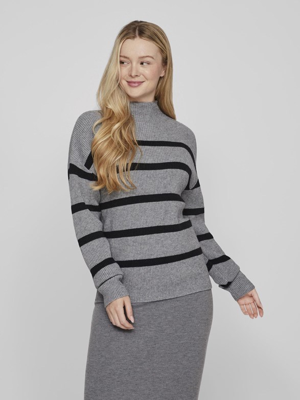 VIRIL MOCKNECK L/S  KNIT RIB TOP 2- NOOS