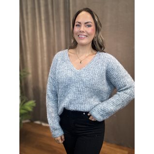 OBJMILU LS LO V-NECK KNIT E AU 24