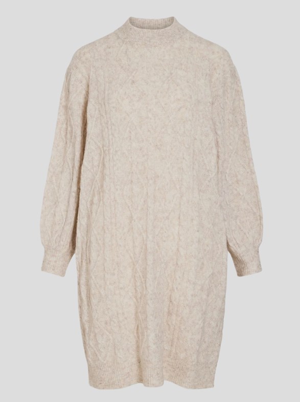 VIFLORETTA HIGHNECK L/S CABLE KNIT DRESS