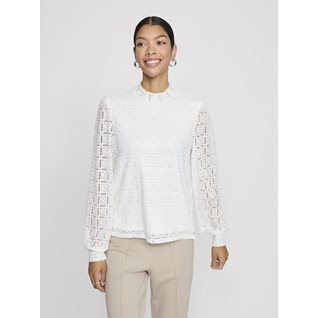 VICIKI L/S HIGH NECK LACE TOP/TB