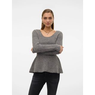 VMDESMA LS U-NECK PEPLUM PULLOVER GA BOO