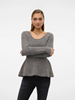VMDESMA LS U-NECK PEPLUM PULLOVER GA BOO