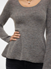 VMDESMA LS U-NECK PEPLUM PULLOVER GA BOO