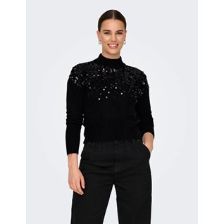 ONLALBA LS SEQUINS HIGH NECK KNT