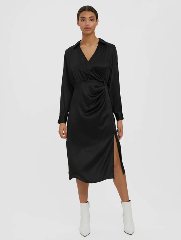 VMKLEO LS CALF SHIRT DRESS WVN