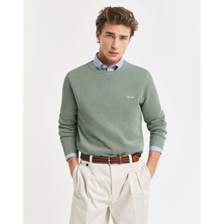 COTTON PIQUE C-NECK