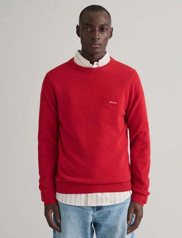 COTTON PIQUE C-NECK