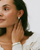 Frame Enamel Hoops Offwhite Gold