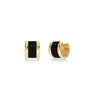 Frame Enamel Hoops Black Gold
