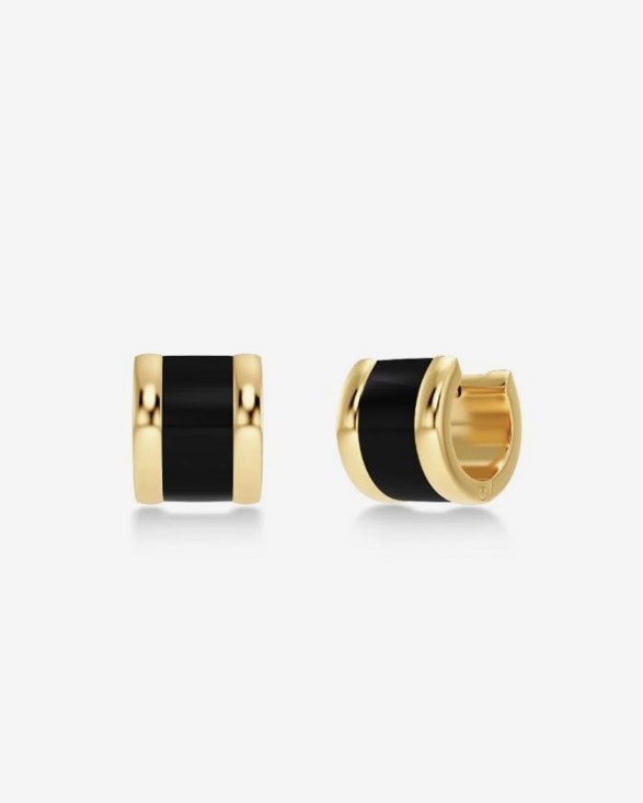 Frame Enamel Hoops Black Gold