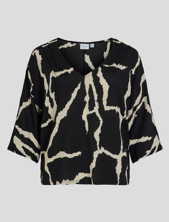 VILAYAS ESI V-NECK 3/4 TOP/PB