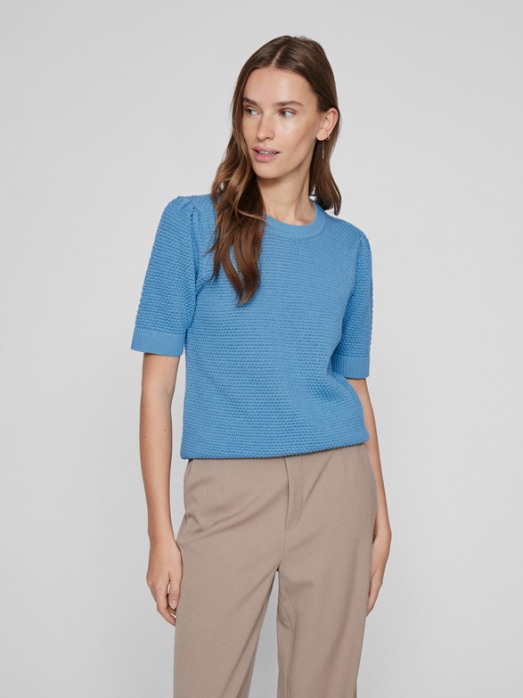 VIDALO O-NECK S/S KNIT TOP - NOOS