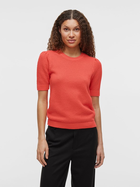 VIDALO O-NECK S/S KNIT TOP - NOOS