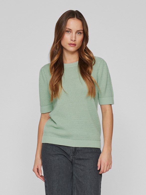 VIDALO O-NECK S/S KNIT TOP - NOOS
