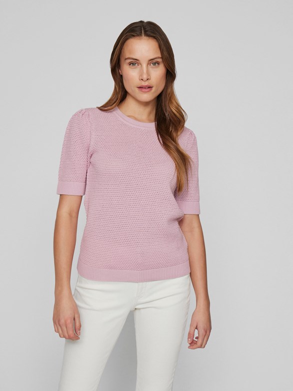 VIDALO O-NECK S/S KNIT TOP - NOOS
