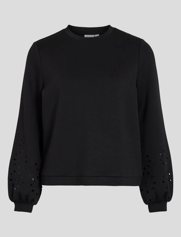 VISIFFEN EMB O-NECK L/S TOP/R