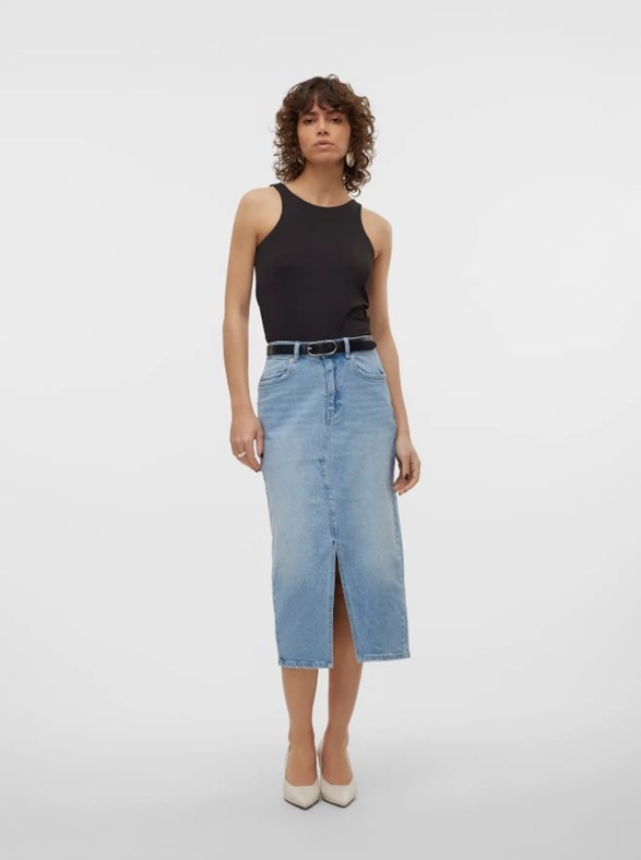 VMVERI HR CALF DENIM SKIRT GA NOOS