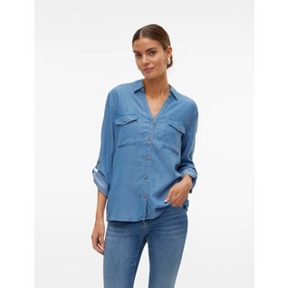 VMBREE 7/8 SLEEVE LOOSE TENCEL SHIRT GA