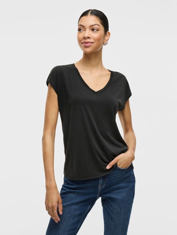 VIMODALA V-NECK S/S TOP/SU - NOOS
