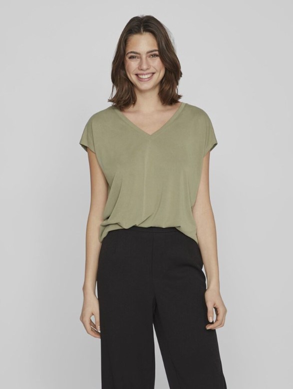 VIMODALA V-NECK S/S TOP/SU - NOOS