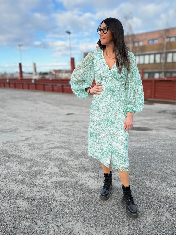 VMSMILLA LS V-NECK CALF DRESS WVN GA