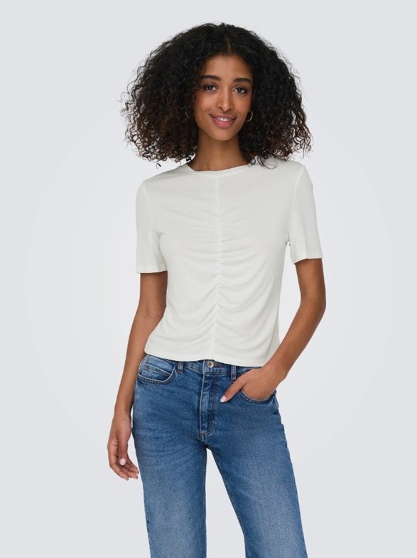 ONLFREE LIFE S/S O-NECK GATHERNG TOP JRS