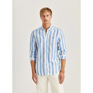 Douglas Linen Stripe Shirt-Classic Fit
