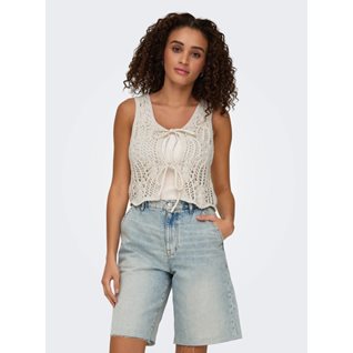 ONLLIZZY LIFE SL CROCHET TIE VEST KNT