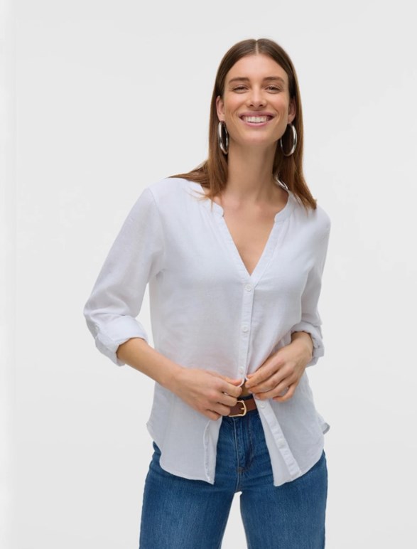 VMLINN LS V-NECK SHIRT WVN NOOS