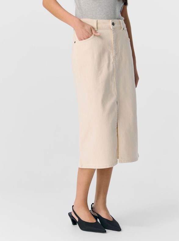 OBJELLEN MW MIDI TWILL SKIRT DIV