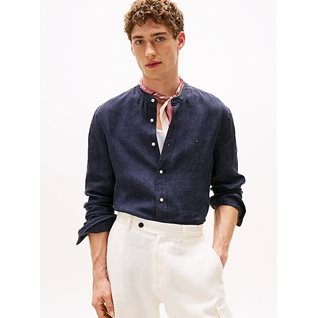 PIGMENT DYE MAO COLLAR SHIRT