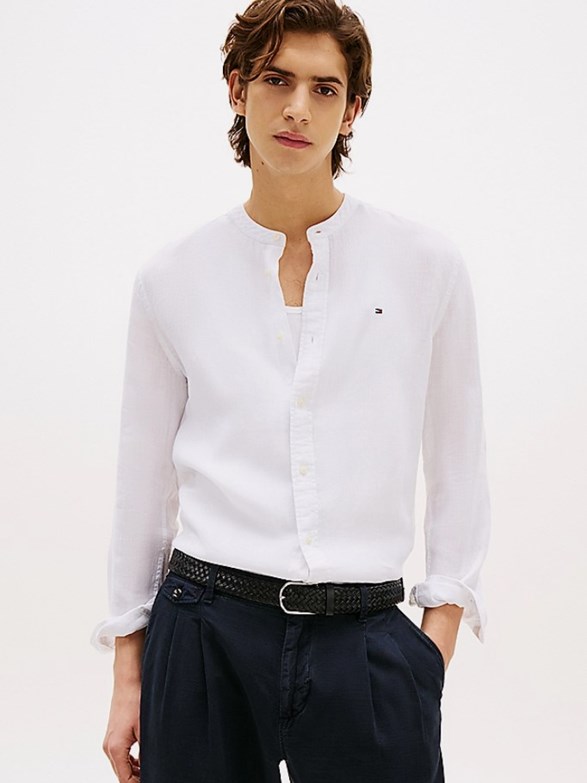 PIGMENT DYE MAO COLLAR SHIRT