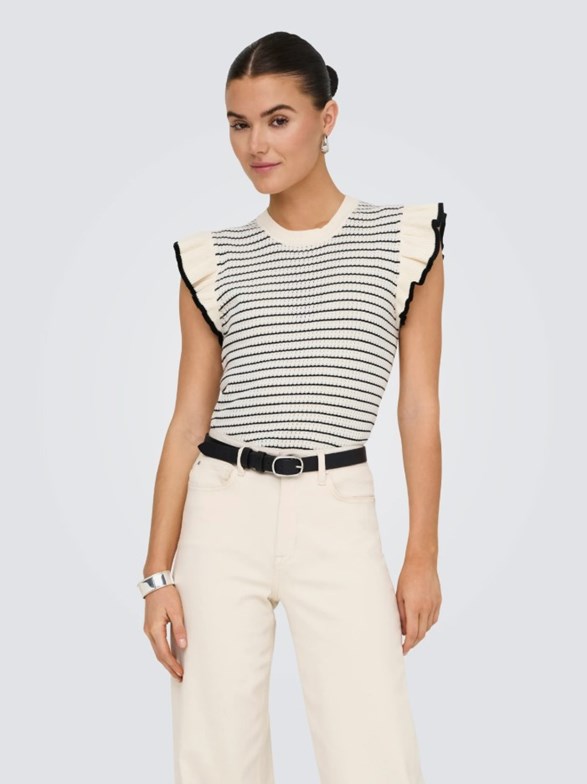 JDYCARICE S/L FRILL PULLOVER KNT NOOS