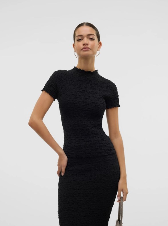 VMREGINA SS HIGH NECK SHORT TOP VMA