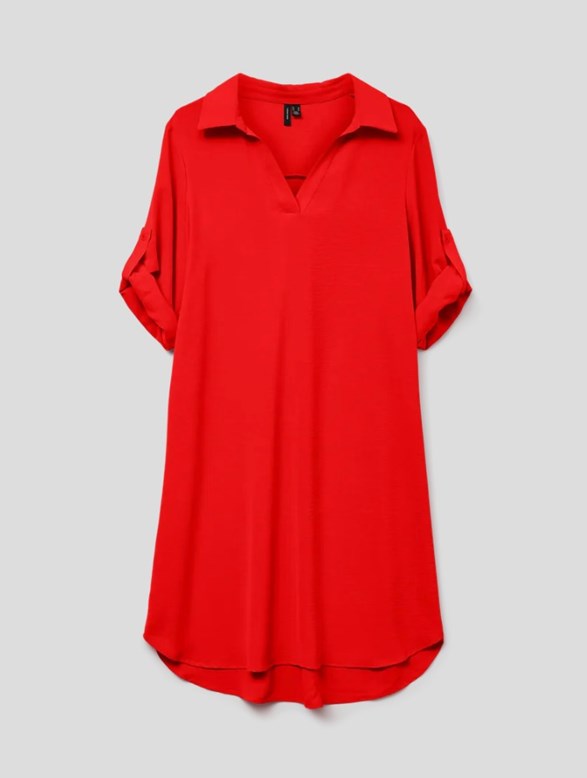 VMALVA SHORT FOLD-UP DRESS WVN GA