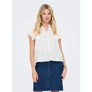 ONLSUNNY LIFE CAPSL FRILL TOP WVN NOOS