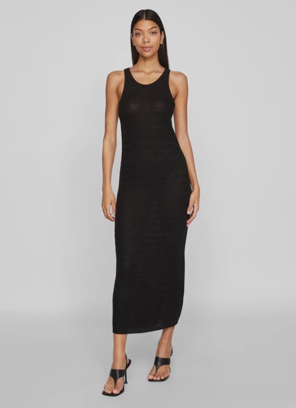 VIMARGOT OPEN O-NECK S/L KNIT DRESS/R