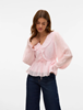 VMDORA L/S FRILL PLEAT TOP WVN EXP
