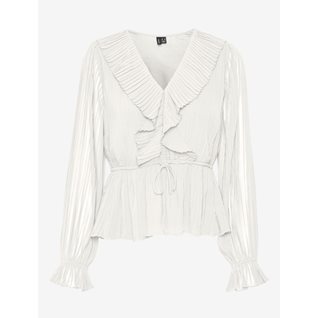 VMDORA L/S FRILL PLEAT TOP WVN EXP