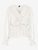 VMDORA L/S FRILL PLEAT TOP WVN EXP