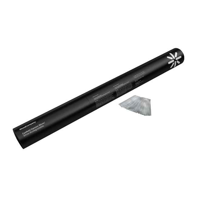 Miljövänlig konfettikanon 50 cm Vit