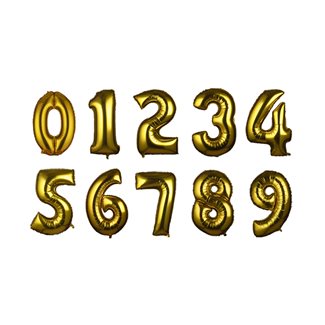 Foil balloon Gold Numbers 100 cm