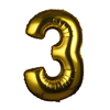 Foil balloon Gold Numbers 100 cm
