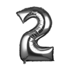 Foil balloon Silver Numbers 100 cm